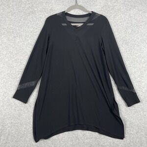 Sympli Canada Jersey Tunic Top Black Womens Size 10 Stretch Minimalist Lagenlook